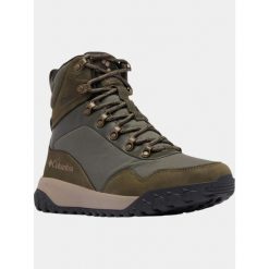 Buty Męskie Columbia Burnsider Omni-Heat Infinity. Zielone buty trekkingowe Columbia, na zimę, bez wzorów, bez zapięcia. W wyprzedaży za 469.99 zł.