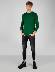 Takeshy Kurosawa Sweter | 83072 | Maglia F12 Taglio Over | Mężczyzna | Zielony. Zielone swetry nierozpinane Takeshy Kurosawa, m, bez wzorów, z dzianiny, bez kołnierzyka, bez ramiączek. W wyprzedaży za 329.00 zł.