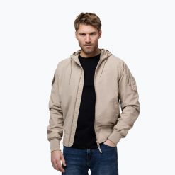 Kurtka męska Pitbull Hooper Hooded. Brązowe kurtki PITBULL, l, bez wzorów, z nylonu, bez kaptura. Za 319.99 zł.