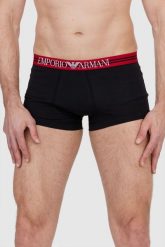 EMPORIO ARMANI Czarne i czerwone bokserki z logo 3 pack. Czarne bokserki Emporio Armani, l, bez wzorów, z bawełny. W wyprzedaży za 129.99 zł.