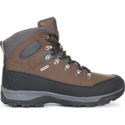 Skórzane botki turystyczne "Thorburn" w kolorze brązowym. Brązowe buty trekkingowe Trespass Men, bez wzorów, bez zapięcia. W wyprzedaży za 276.95 zł.