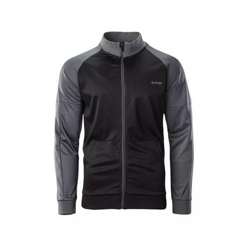 Bluza sportowa męska Hi-Tec Delian. Czarne bluzy bez kaptura Hi-tec, m, bez wzorów, z materiału, bez kaptura. Za 166.95 zł.