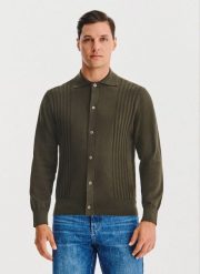 PAKO LORENTE - Bawełniany kardigan w kolorze zielonym. Zielone swetry rozpinane Pako Lorente, na jesień, m, bez wzorów, z bawełny, bez kołnierzyka, bez ramiączek. Za 199.99 zł.