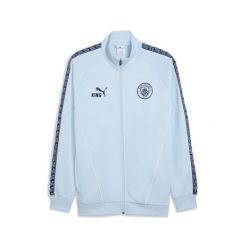 Męska kurtka Manchester City KING Anthem PUMA Silver Sky Deep Navy Blue. Niebieskie kurtki Puma, m, bez wzorów, bez kaptura, do biegania. Za 399.00 zł.