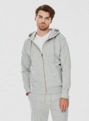 Rozpinana bluza dresowa w szarym kolorze. Szare bluzy Pako Lorente, xxl, bez wzorów, z bawełny, z kapturem. Za 99.99 zł.