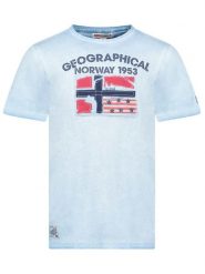 Geographical Norway Koszulka "Jotz" w kolorze błękitnym rozmiar: M. Niebieskie bezrękawniki Geographical Norway, m, bez wzorów, z bawełny, bez kołnierzyka, bez ramiączek. Za 88.43 zł.