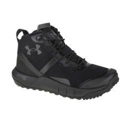 Buty trekkingowe męskie, Under Armour Micro G Valsetz Mid. Czarne buty turystyczne Under Armour, bez wzorów, z materiału, bez zapięcia, trekkingowe. Za 499.99 zł.