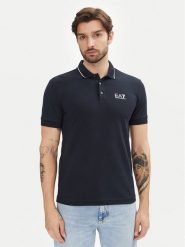 EA7 Emporio Armani Polo 8NPF16 PJVUZ 1562 Granatowy Slim Fit. Niebieskie koszulki polo EA7 Emporio Armani, m, bez wzorów, z bawełny, bez kołnierzyka, bez ramiączek. Za 259.99 zł.