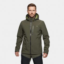 Kurtka męska softshell Alpinus Roignais. Zielone kurtki Alpinus, na jesień, m, bez wzorów, z elastanu, z kapturem. Za 399.00 zł.