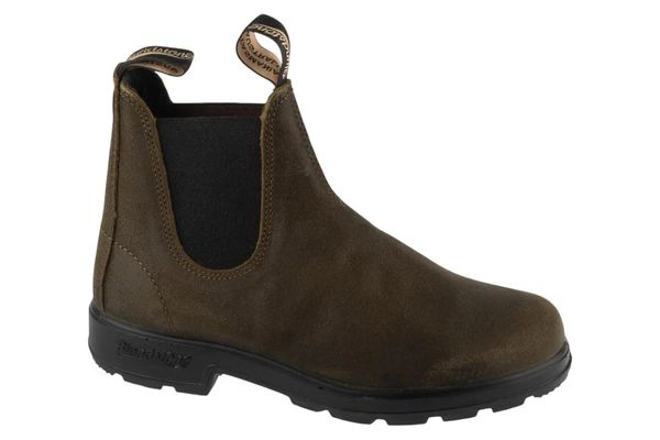 Sztyblety , Chelsea Boot. Zielone sztyblety Blundstone, bez wzorów, z materiału, bez obcasa, bez zapięcia. Za 819.99 zł.