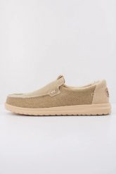 HeyDude Męskie Mokasyny Mikka Braided. Brązowe mokasyny Hey dude, bez wzorów, z materiału, bez obcasa, bez zapięcia. Za 299.00 zł.
