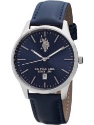 U.S. Polo Assn. Zegarek kwarcowy w kolorze srebrno-granatowym rozmiar: onesize. Niebieskie, analogowe zegarki U.S. Polo Assn., metalowe. Za 253.45 zł.