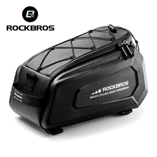 Sakwa, torba rowerowa na bagażnik rowerowy, twarda (30140059001) ROCKBROS. Czarne torby na ramię ROCKBROS, bez wzorów, z materiału, na ramię, bez dodatków. Za 139.00 zł.