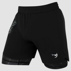 Spodenki treningowe męskie FUMETSU Icon Dual Layer Fight. Czarne krótkie spodenki sportowe FUMETSU, l, bez wzorów, z materiału. Za 219.99 zł.