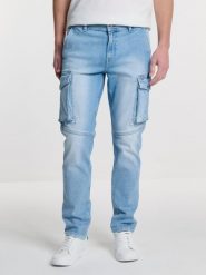 Jeansy męskie typu cargo błękitne Ian 217. Niebieskie jeansy BIG STAR, l, z podwyższonym stanem. W wyprzedaży za 249.99 zł.