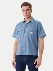 Guess Jeans Koszula M6GH61 WN861 Niebieski Regular Fit. Niebieskie koszule Guess Jeans, l, z aplikacjami, z bawełny, bez kołnierzyka, bez ramiączek. Za 329.99 zł.