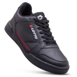 Buty sportowe męskie LOTTO NANDU sneakersy. Czarne buty sportowe casual Lotto, bez wzorów, bez zapięcia. W wyprzedaży za 109.00 zł.