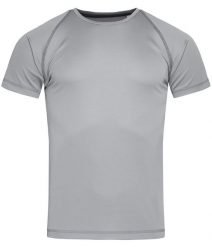 Koszulka T-shirt, Szara, Sportowa, ACTIVE-DRY Poliester, Raglanowe Rękawy, Popielata. Szare bezrękawniki Stedman, bez wzorów, z materiału, bez ramiączek, na fitness i siłownię. Za 55.00 zł.