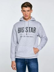 Bluza męska z kapturem z logo BIG STAR szara Ashlyno 901. Szare bluzy BIG STAR, l, bez wzorów, z dresówki, z kapturem. W wyprzedaży za 199.99 zł.