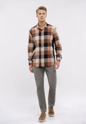Spodnie chinosy, Regular Fit, R-PARKS. Szare eleganckie spodnie Volcano, m, z materiału, klasyczne. Za 179.99 zł.