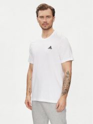 Adidas T-Shirt Essentials Single Jersey Embroidered Small Logo T-Shirt IC9286 Biały Regular Fit. Białe t-shirty sportowe Adidas, bez wzorów, z bawełny, bez ramiączek, na fitness i siłownię. Za 79.99 zł.