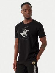 Beverly Hills Polo Club T-Shirt M1619-HR Czarny Regular Fit. Czarne koszulki polo Beverly Hills Polo Club, m, bez wzorów, z bawełny, bez kołnierzyka, bez ramiączek. Za 209.99 zł.