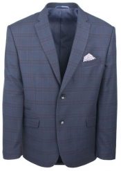 Męska Marynarka w Delikatną Kratę - Casino - Granatowa. Niebieskie garnitury Casino, na co dzień, m, bez wzorów, z poliesteru. Za 299.00 zł.