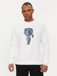 KARL LAGERFELD Bluza 705428 542941 Biały Regular Fit. Białe bluzy KARL LAGERFELD, m, bez wzorów, z bawełny, bez kaptura. Za 419.99 zł.