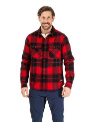 Bergans Koszula flanelowa "Nordmarka" - Relaxed fit - w kolorze czerwono-czarnym rozmiar: S. Czarne koszule Bergans, s, bez wzorów, z bawełny, bez kołnierzyka, bez ramiączek. Za 232.23 zł.