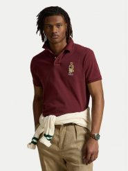 Polo Ralph Lauren Polo 710973159001 Bordowy Custom Slim Fit. Czerwone koszulki polo Polo Ralph Lauren, l, bez wzorów, z bawełny, bez kołnierzyka, bez ramiączek. Za 819.99 zł.