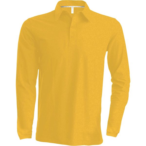 Koszulka polo z długim rękawem Kariban. Żółte bluzki z długim rękawem KARIBAN, m, bez wzorów, bez kołnierzyka, bez ramiączek. Za 151.50 zł.