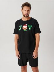 Piżama świecąca w ciemności - czarny. Czarne piżamy Sinsay, l, bez wzorów, z bawełny, bez ramiączek. Za 39.99 zł.