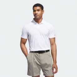 Koszulka polo Ultimate365 Tour Nylon. Białe koszulki polo sportowe Adidas, m, bez wzorów, z nylonu, bez kołnierzyka, bez ramiączek, na golfa. Za 399.00 zł.