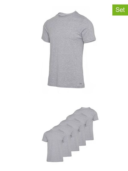 Fila Koszulki (5 szt.) w kolorze szarym rozmiar: L. Szare bezrękawniki Fila, l, bez wzorów, bez kołnierzyka, bez ramiączek. Za 192.33 zł.