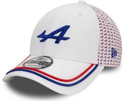 Czapka Alpine F1 New Era biała OneSize. Białe czapki z daszkiem MALINE, bez wzorów, z materiału. Za 202.99 zł.