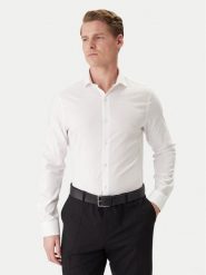 Calvin Klein Koszula LV019EU120 Biały Slim Fit. Białe koszule CALVIN KLEIN, m, bez wzorów, z bawełny, bez kołnierzyka, bez ramiączek. Za 369.99 zł.