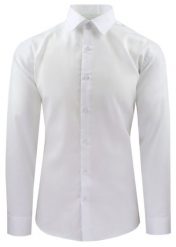 Męska Koszula Wizytowa, Taliowany Krój - Victorio - Biel. Koszule Victorio, m, bez wzorów, z bawełny, bez kołnierzyka, bez ramiączek. Za 199.00 zł.