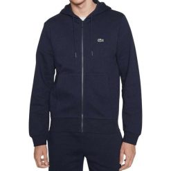 Bluza sportowa męska Lacoste SH9626 00 166 rozpinana. Niebieskie bluzy z kapturem LACOSTE, m, bez wzorów, z bawełny, z kapturem. Za 550.00 zł.