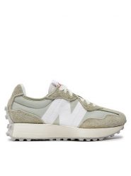 New Balance Sneakersy U327LM Zielony. Zielone buty sportowe casual New Balance, bez wzorów, z materiału, bez zapięcia. Za 379.99 zł.