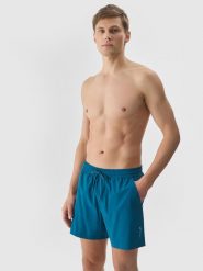 4F Spodenki plażowe męskie - morskie XXL. Niebieskie szorty 4F, m, z aplikacjami, z elastanu, wakacyjne. W wyprzedaży za 59.99 zł.