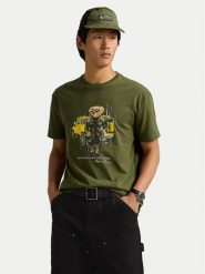 Polo Ralph Lauren T-Shirt 710854497042 Zielony Regular Fit. Zielone koszulki polo sportowe Polo Ralph Lauren, l, bez wzorów, z bawełny, bez kołnierzyka, bez ramiączek. Za 399.99 zł.