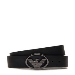 Pasek Męski Emporio Armani. Czarne paski Emporio Armani, bez wzorów. Za 449.99 zł.