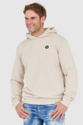 PHILIPP PLEIN Beżowa bluza hexagon z kapturem. Brązowe bluzy z kapturem Philipp Plein, l, bez wzorów, z kapturem. W wyprzedaży za 1,799.99 zł.
