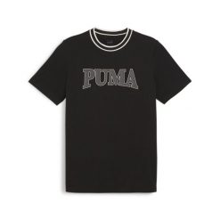 Męska koszulka z nadrukiem PUMA SQUAD PUMA Black. Czarne t-shirty sportowe Puma, bez wzorów, z bawełny, bez ramiączek, na fitness i siłownię. Za 77.00 zł.