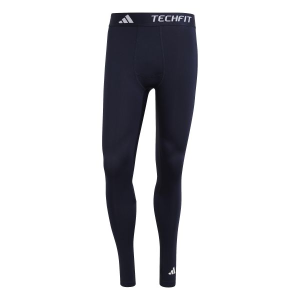 Legginsy adidas Techfit. Niebieskie legginsy długie sportowe Adidas, l, bez wzorów, z materiału, na fitness i siłownię, techfit (adidas). Za 180.55 zł.