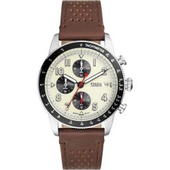 Fossil Mężczyźni zegarek Fossil Sport Tourer - stal nierdzewna i skóra Zegarki męskie 1 ct Męskie. Brązowe zegarki Fossil, szklane. Za 936.99 zł.