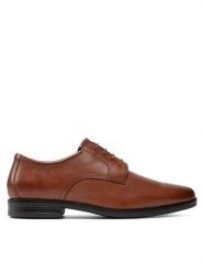 Clarks Półbuty Howard Walk 261620177 Brązowy. Brązowe eleganckie półbuty Clarks, bez wzorów, ze skóry, bez obcasa, bez zapięcia. Za 289.99 zł.