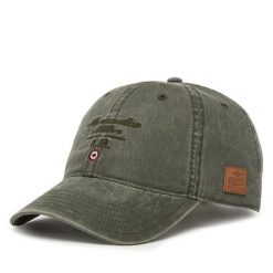 Czapka z daszkiem Aeronautica Militare. Zielone czapki z daszkiem Aeronautica Militare, bez wzorów. Za 169.99 zł.