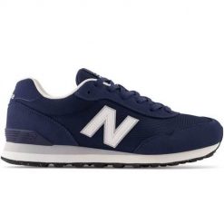 Buty do chodzenia męskie New Balance ML515NVY. Niebieskie buty sportowe casual New Balance, bez wzorów, z materiału, bez zapięcia. W wyprzedaży za 357.55 zł.