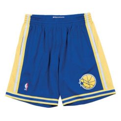 Krótki Golden State Warriors nba. Niebieskie szorty Mitchell & Ness, m, bez wzorów, sportowe. Za 397.50 zł.